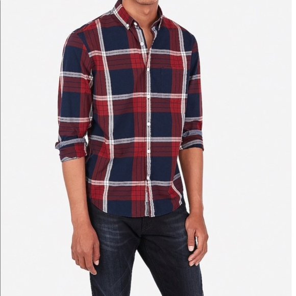 Express Other - Express Classic Plaid Button-Down